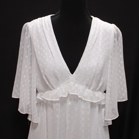 NWT B Darlin White Ruffle Midi Dress - Picture 1 of 12